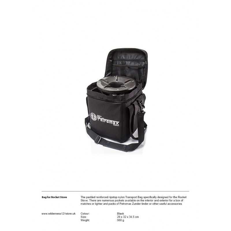Petromax Transport Bag/Case for Petromax Rocket Stove fact sheet