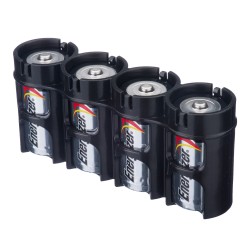 Powerpax Storacell Slimline C Cell Battery Caddy Black