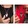 wazoo spark necklace being worn black and white