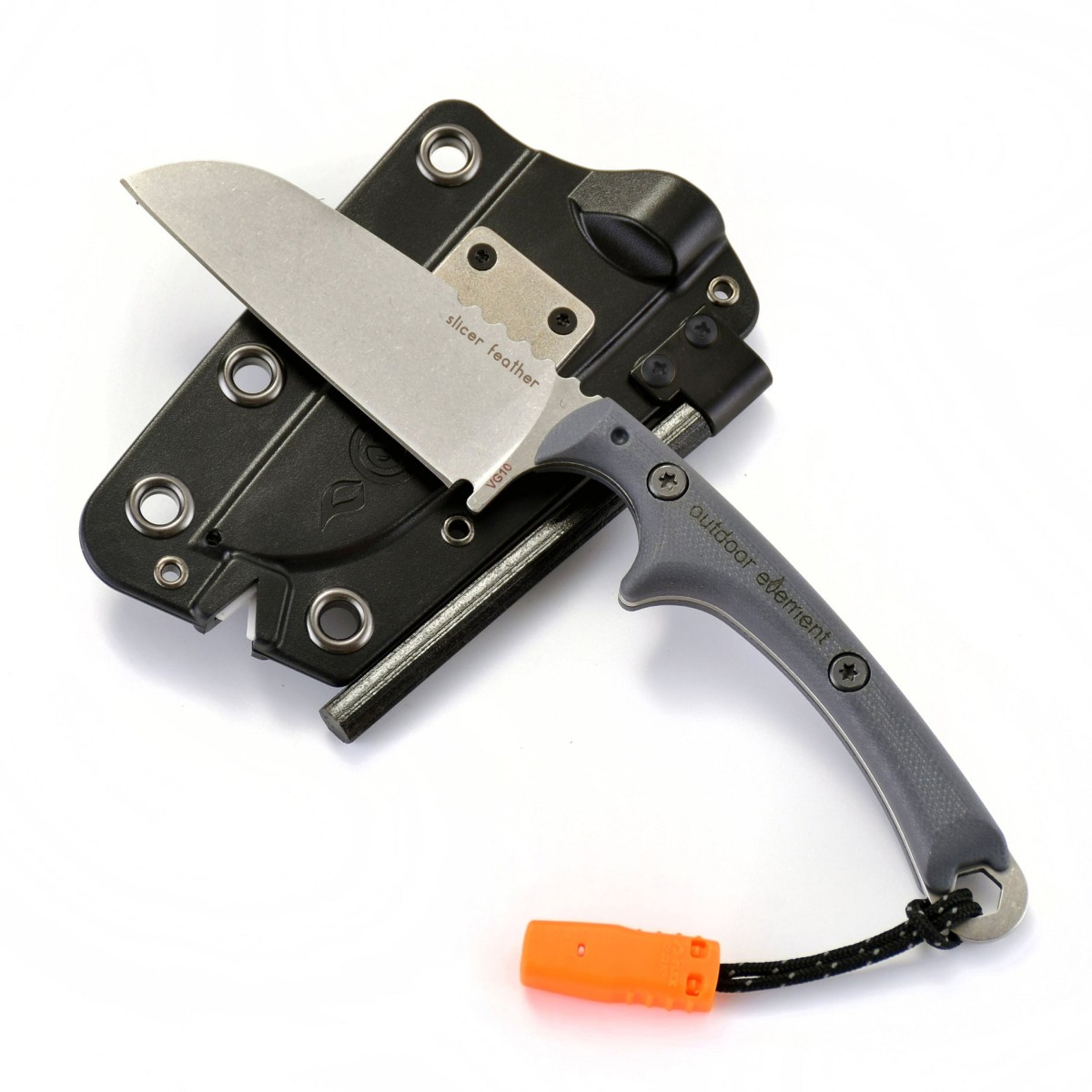 Outdoor Element Slicer Feather in camp knife