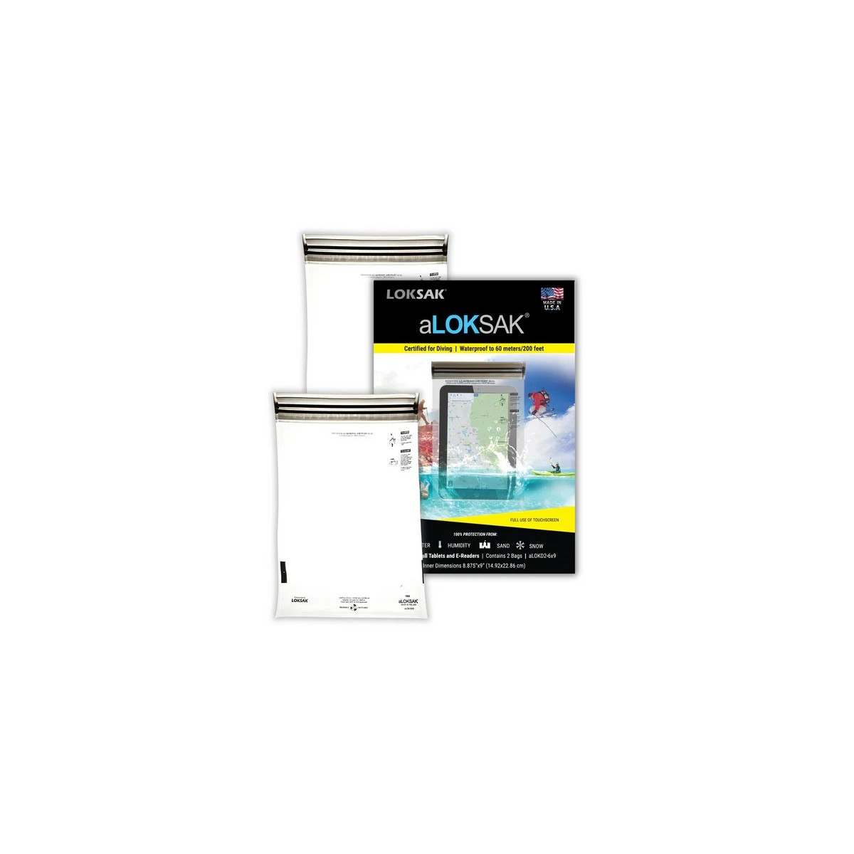 aLOKSAK Waterproof Bag 2 x aLOK2-9x6 waterproof bag