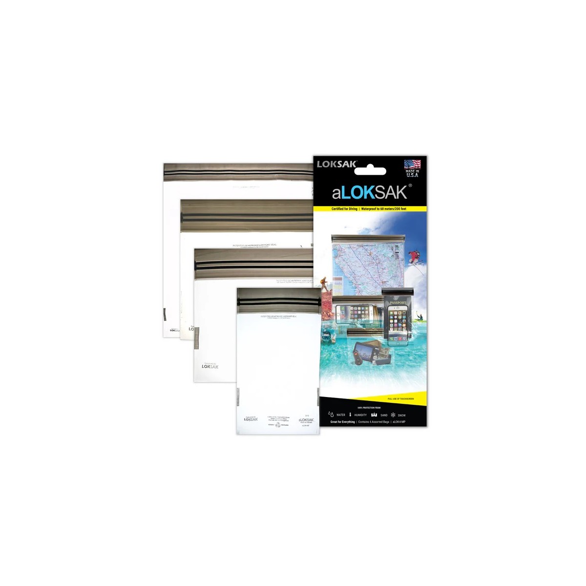 aLOKSAK Waterproof Bag aLOK4-MP MEDIUM multipack set pack of four
